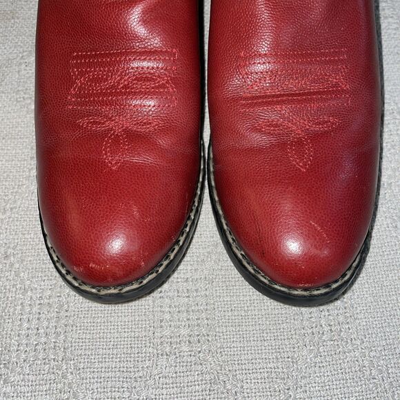 Masterson Boot Co. Men’s Western Boots Size 5.5 M Red Leather Cowboy Rodeo - Picture 7 of 12